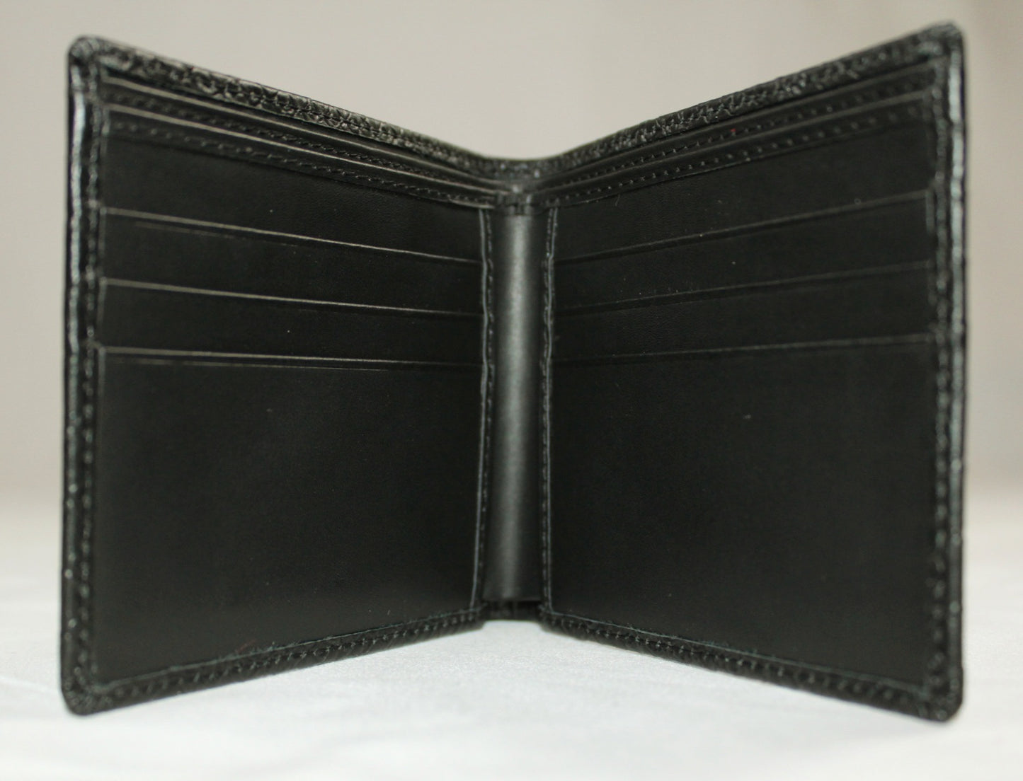 WMC Crocodile Embossed Pocket Wallet - Charcoal