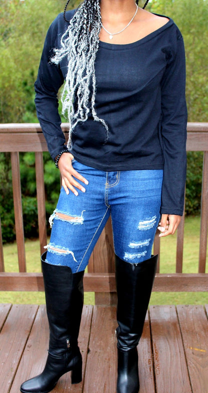 Swoop Neck Shirt - Curvy+