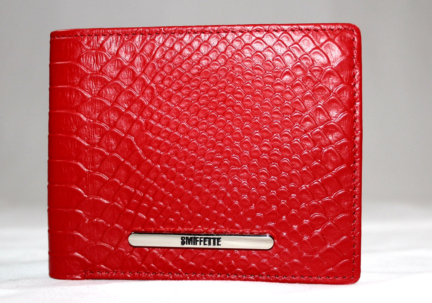 WMC Crocodile Embossed Pocket Wallet - Crimson Red