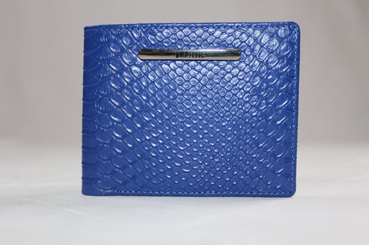 WMC Crocodile Embossed Pocket Wallet - Winter Blue