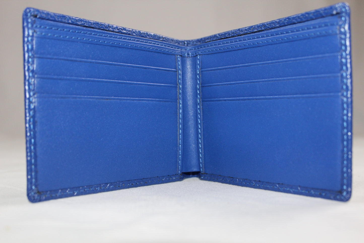 WMC Crocodile Embossed Pocket Wallet - Winter Blue