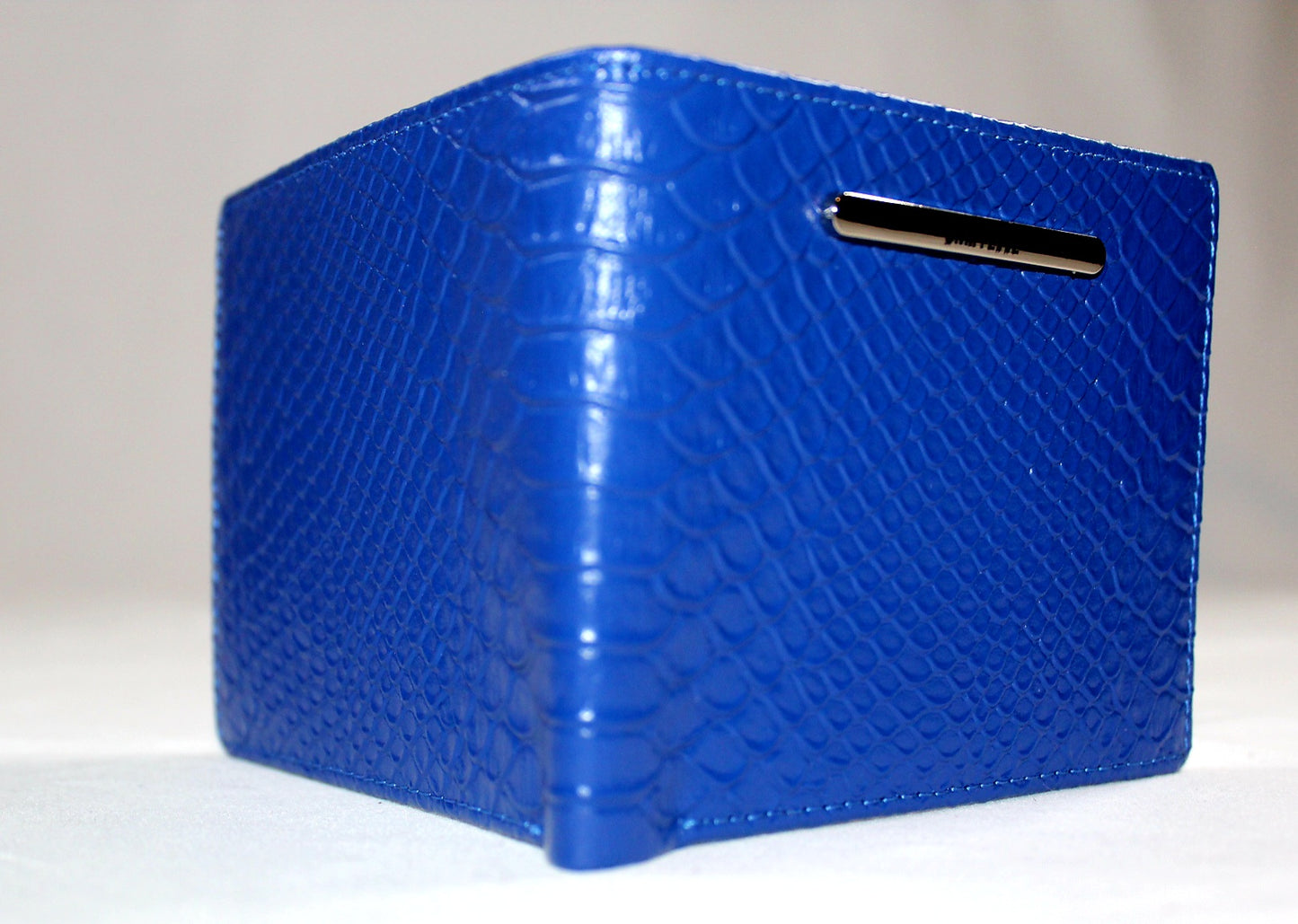 WMC Crocodile Embossed Pocket Wallet - Winter Blue